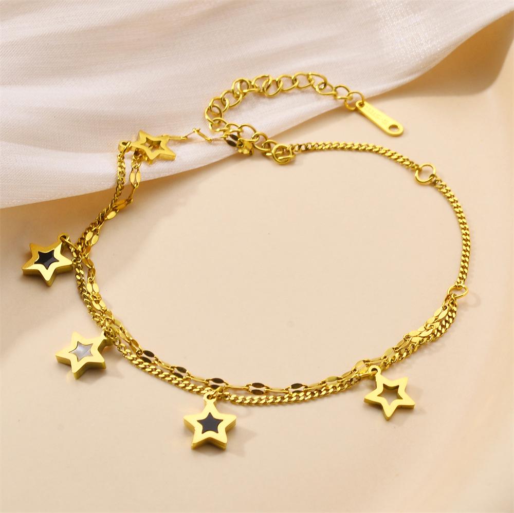 Korean Titanium Steel Four-Leaf Clover Bracelet - Women's Fashion, Versatile & Non-Fading Jewelry