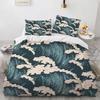 Wave Duvet Cover Set Hokusai Pattern Japanese Ukiyoe Quilt Cover Oriental Sketch Style Ocean Queen Twin Polyester Bedding Set