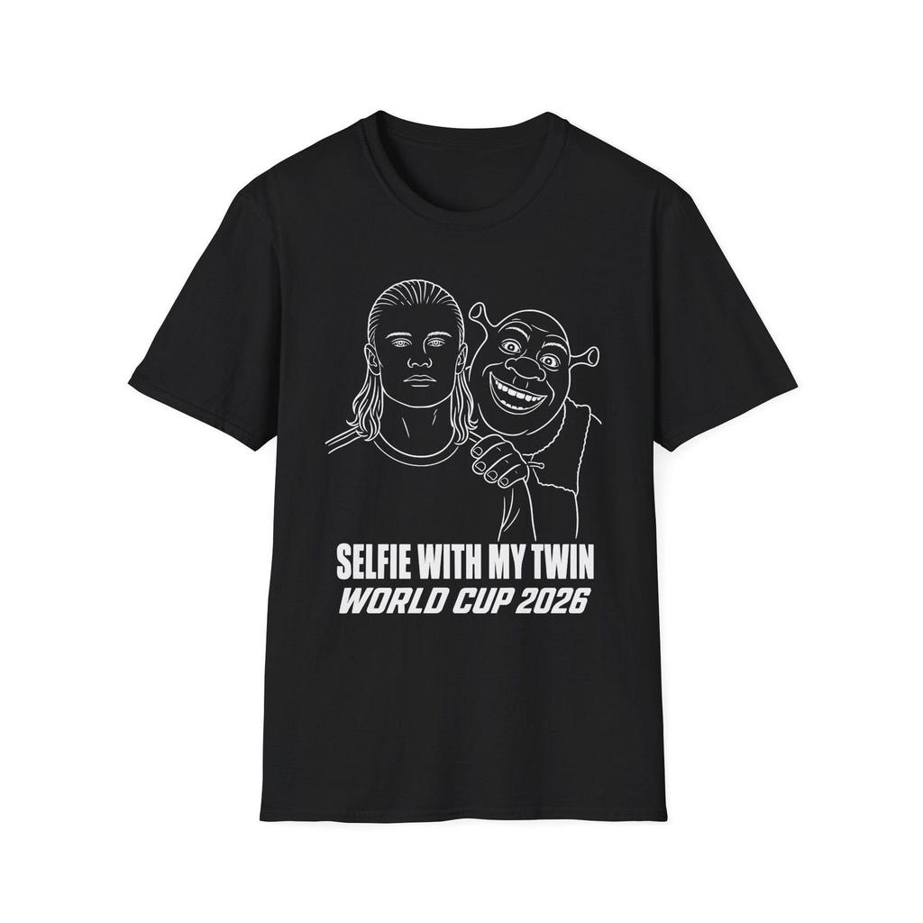 Selfie With My Twin: Haaland & Shrek Meme T-Shirt for World Cup 2026