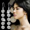 2026 Earrings Women's Fashion Jewelry Five-diamond Zircon Earrings Exaggerated Long Left Ear Jewelry Earrings