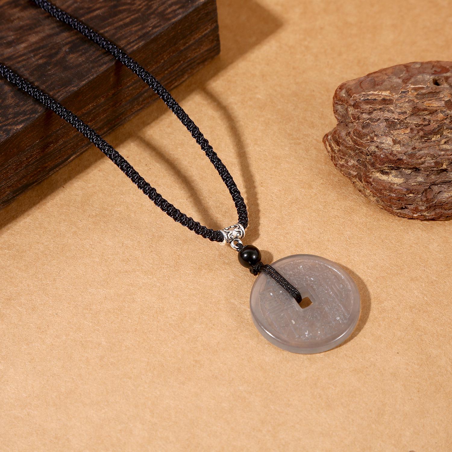 Mountain Ghost Flower Pendant: Unisex Ancient-Inspired Carved Necklace for Summer Protection