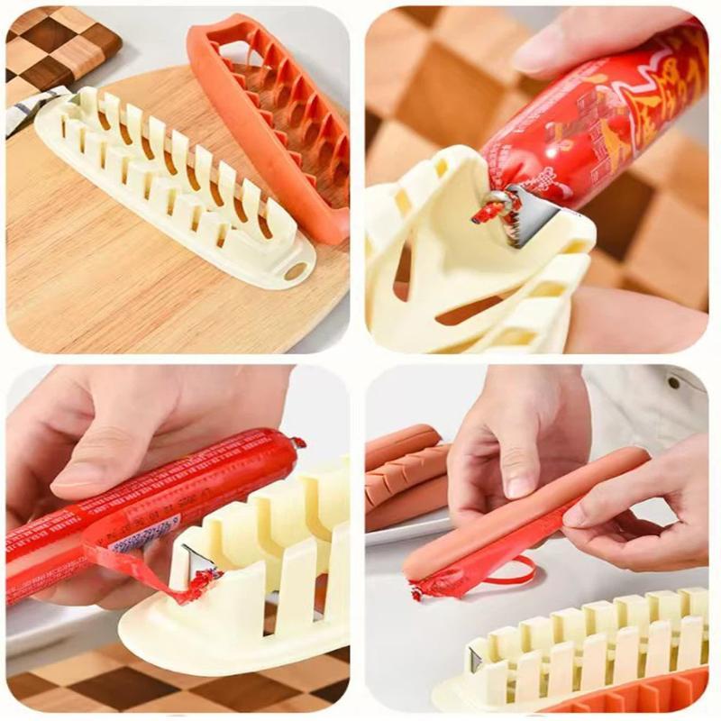 Kitchen Gadget  Dog Sausage Slicer Tool Plastic Multifunctional Dog Slicer Sausage Cutter Vegetable Strawberry Slice Tools
