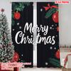 2pcs 2D Flat Printing Merry Christmas Window Curtains Merry Christmas Leaves Durable 100% Polyester Fabric Without Electricity