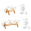 Elevated Bamboo Food Bowl Pet Bowl Cat and Dog Supplies Leak Proof Pet Food Bowl and Feeder for Small Dogs Cats Cat Food Bowl