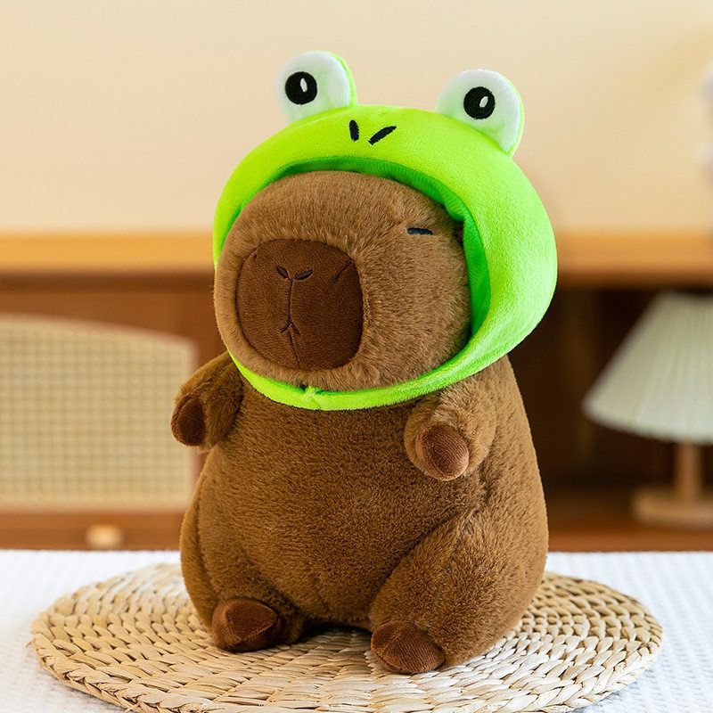 Boutique acht Zoll Froschhut Capybara Plüschtier Kratzpuppe Maschine Toast Rotz Kapi Puppe Hase Meerschweinchen