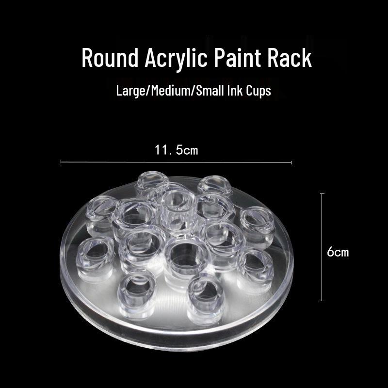 Transparent Silicone Tattoo Ink Cup Holder for Permanent Makeup - Acrylic Ink Rack and Mixing Base