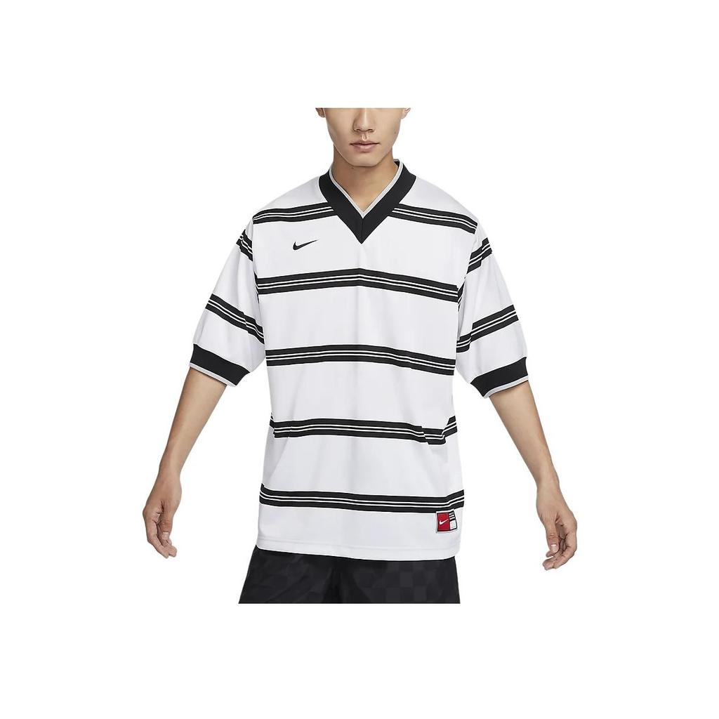Nike Authentics Retro Color Block Striped Comfortable Casual Short Sleeve Soccer Shirt Men Tops White FN3512-100