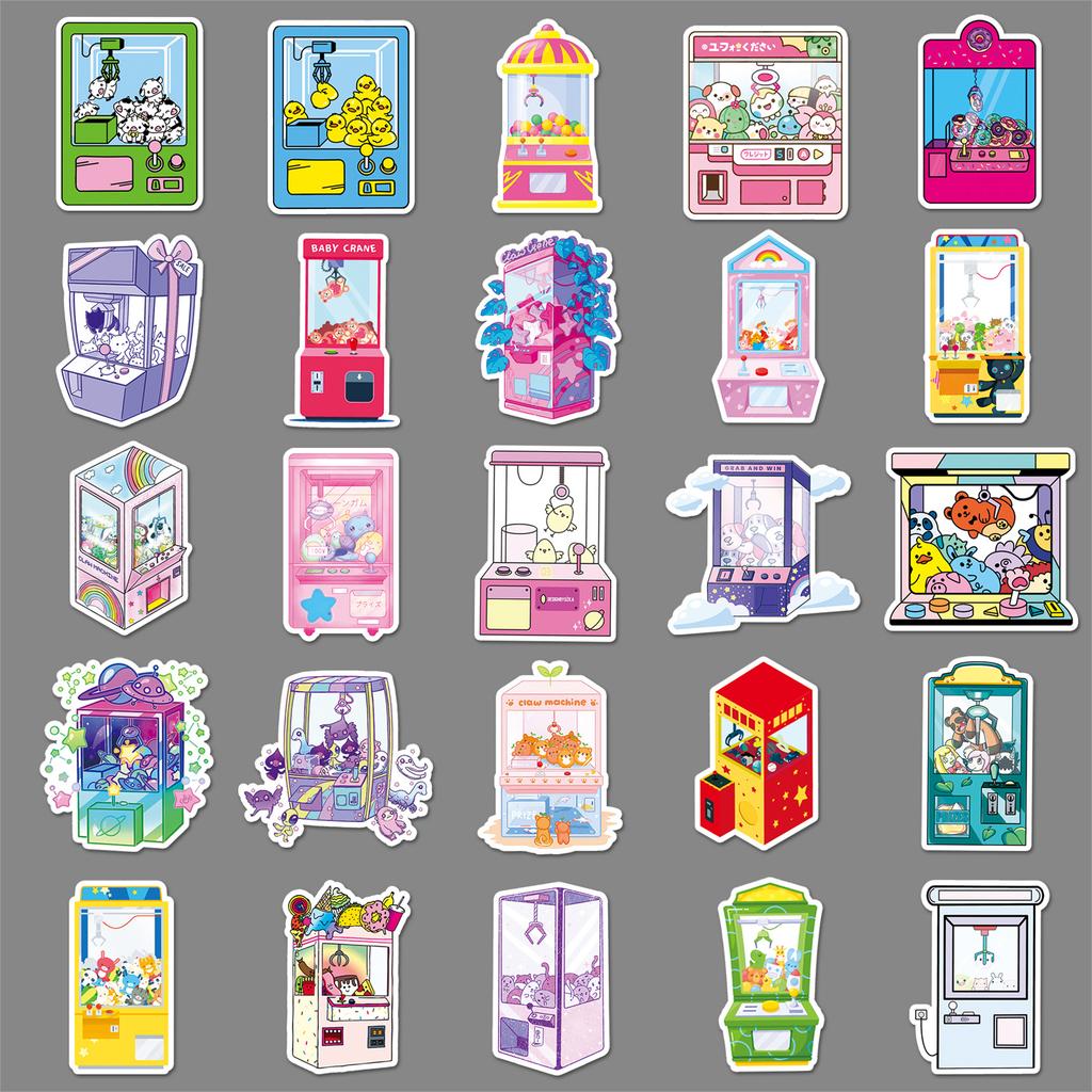 50 Claw Machine Graffiti Stickers Personalized Cartoon Cute Creative Decoration Mobile Phone Suitcase Water Cup Stickers