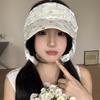 Summer Thin Cherry Mesh Empty Top Hat Sunshade Sunscreen Hat Full Network Breathable Anti-ultraviolet Large Brim Sun Hat
