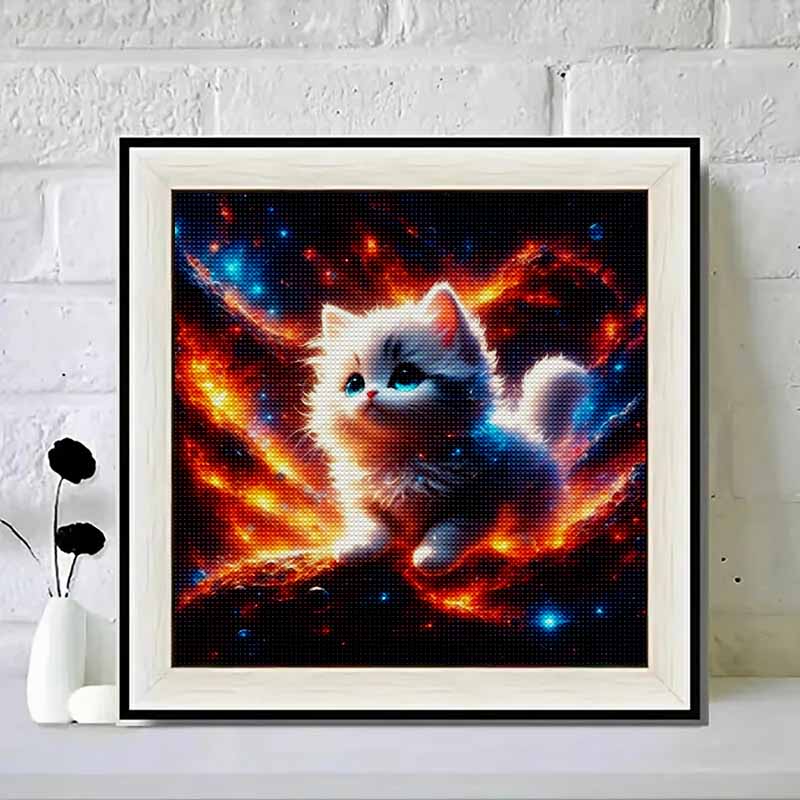 New Arrival 5D DIY Full Circle Diamond Painting "Kitten" Embroidery Cross Stitch Home Decor Gift