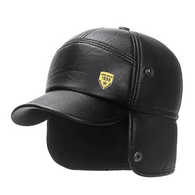 Kapelusz miękka ciepła czapka zimowa czarna skórzana futrzana czapka z daszkiem czapki dla mężczyzn Snapback kobiety Casquette Bones czapki taty Gorras nauszniki zagęścić
