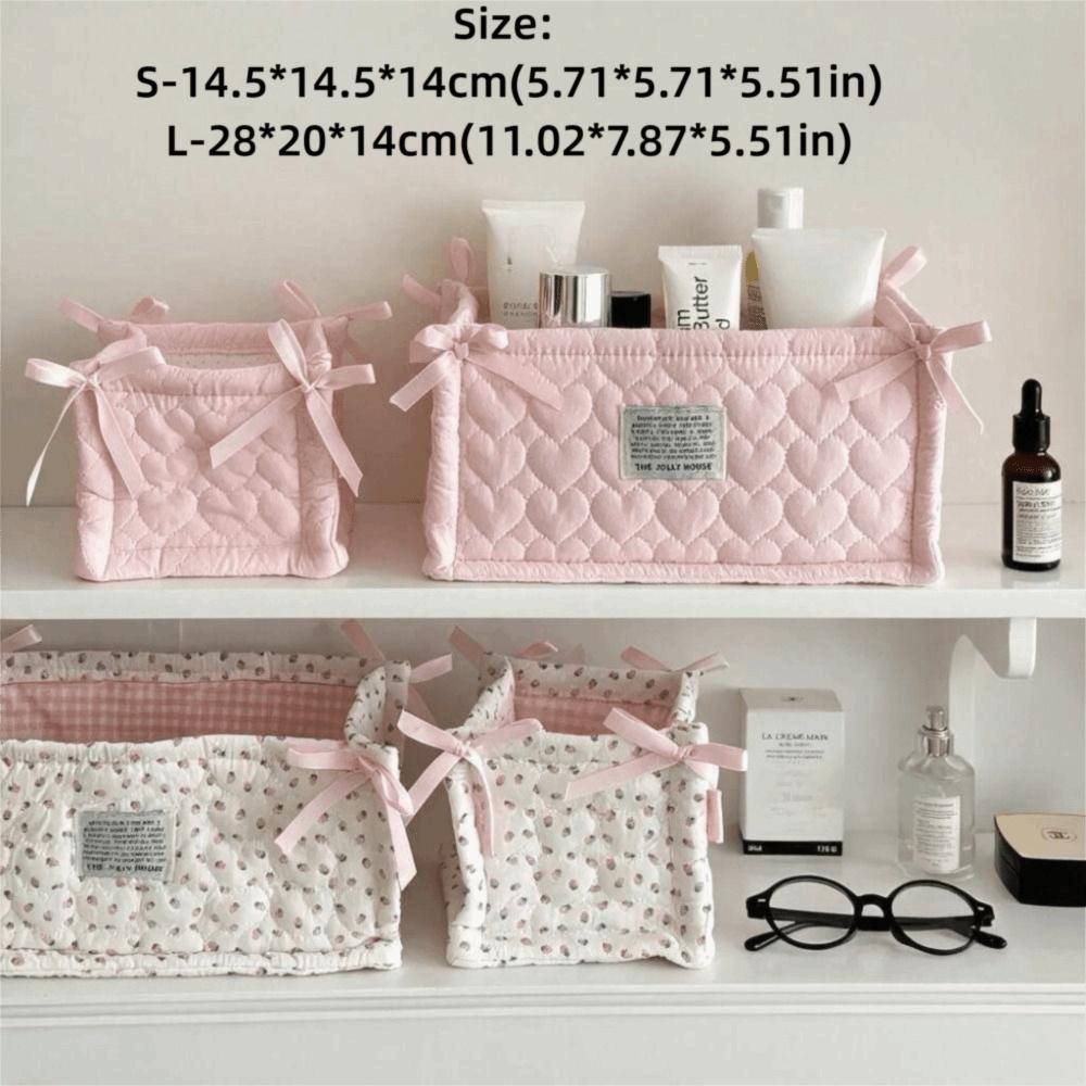 Quilted Storage Basket Square Cosmetics Snacks Organizer New Storage Box Home Decoration