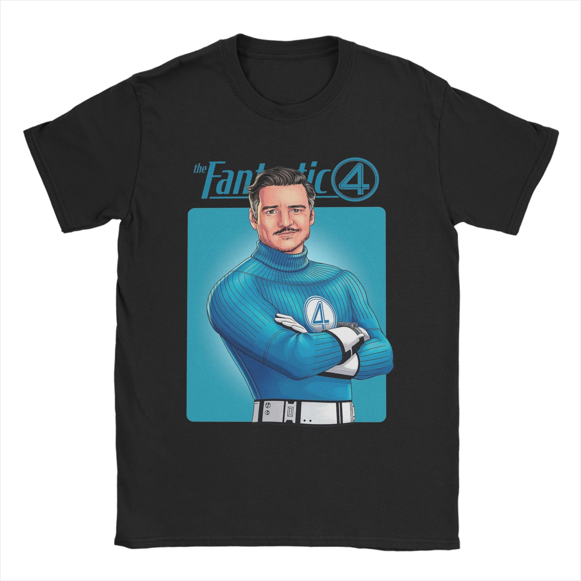 

Men T-Shirt Fantastic Four Mr. Fantastic Funny 100% Cotton Tee Shirt Short Sleeve Pedro Pascal T Shirt Round Neck Tops Graphi S