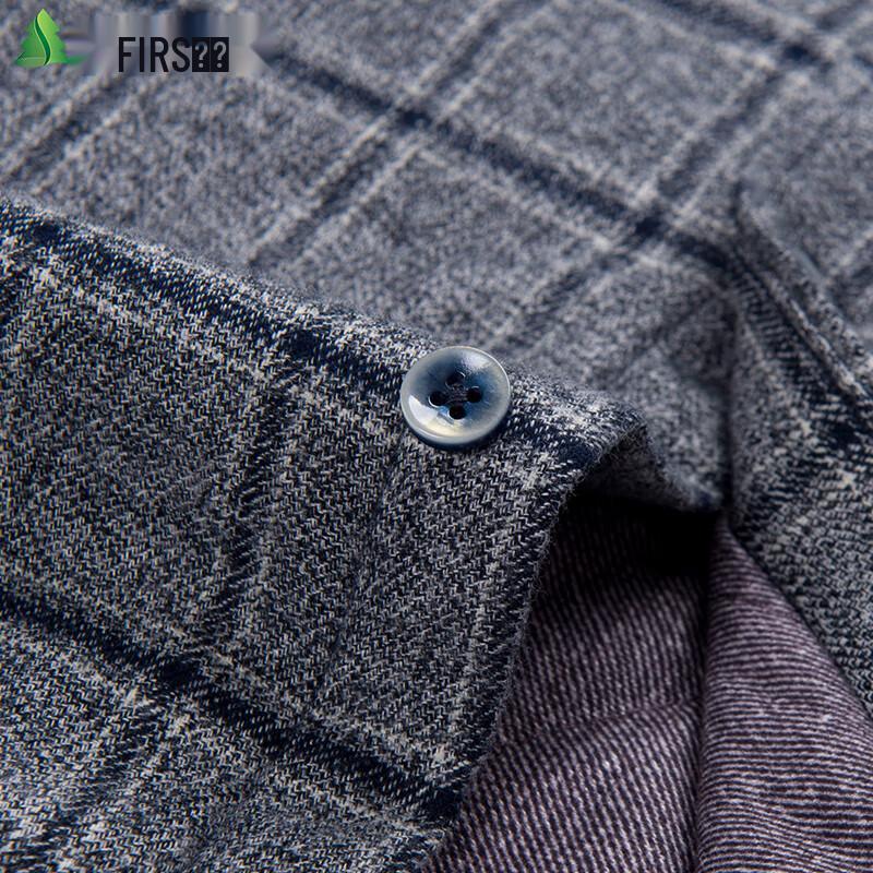 Shanshan Men's Winter Plaid Fleece-Lined Wool Shirt