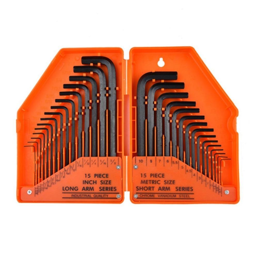Key Set Hand Tools Kit Arm Flat Head Hexagon Spanner Allen Wrench Allen Key Hex Set Screwdriver Set