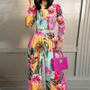 Women's Long-Sleeve Stand Collar Wide-Leg Jumpsuit - New for Fall/Winter 2023