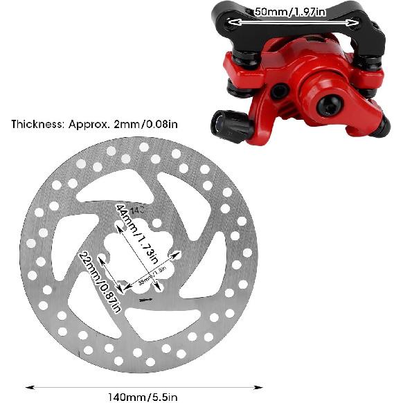 Brake Accessories, Brake Disc Caliper Set Stainless Steel Rustproof for Electric Scooter
