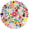 100 Flower Stickers Notebook Mobile Phone Suitcase Flowers Flowers Leaves Small Fresh Graffiti Stickers