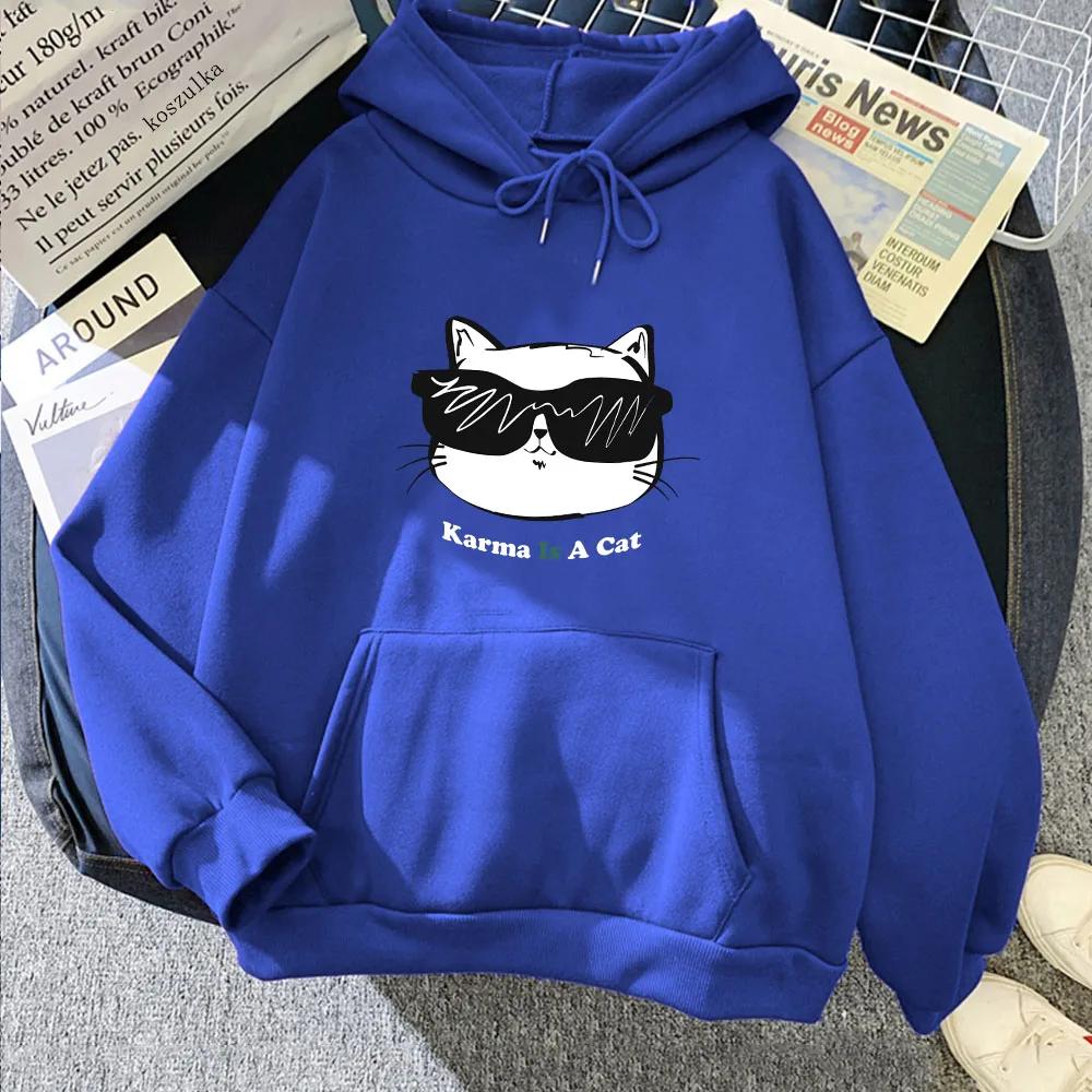 The Eras Tour Karma Is A Cat Hoodies Women Fashion Sweatshirts Sweater Kawaii Coat Female Clothing Harajuku Tracksuits