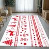 Weihnachten rot weiß Rentier Schneeflocke Muster Teppich Feiertagsdekoration festlicher Wohnzimmerteppich gemütliche Winterheimdekoration Xmas Geschenk