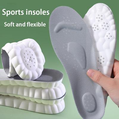 Breathable Highly Elastic Shock-absorbing Arch Support PU Latex Insoles - Memory Foam Soft Shoe Pads for Men Women Shoe Soles