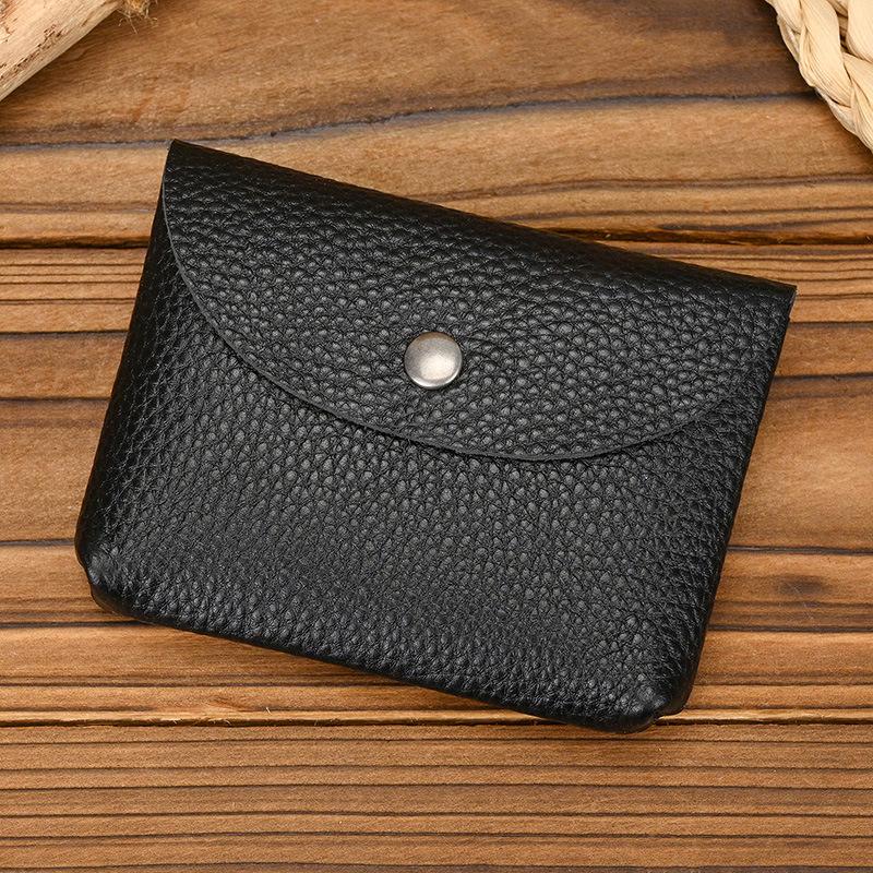 Genuine Leather Coin Purse Vintage Mini Card Holder Cowhide Change Pouch Unisex