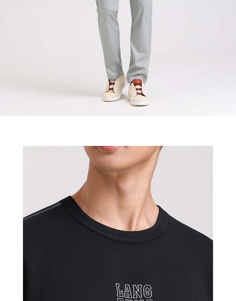 [Containing Mulberry Silk] Langdeng Men's Knitted T-shirt