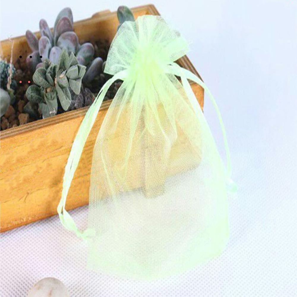 100Pcs with Drawstring Fruit Protection Bags Organza Anti-Bird Netting  Wedding Gift