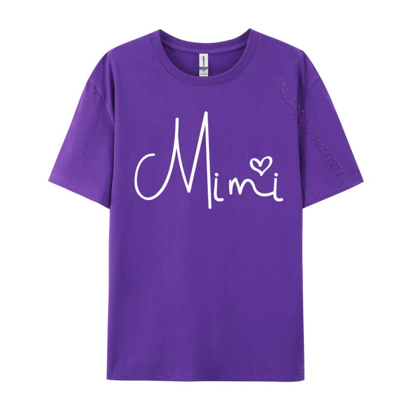 Mimi Heart Grandma Christmas Mother Is Day TShirt Unisex Clothing TShirt Combed Cotton Funny Clothing Shirt Round Collar