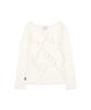 Gillaakaibeu Script Lettering Sheer Long Sleeve_White