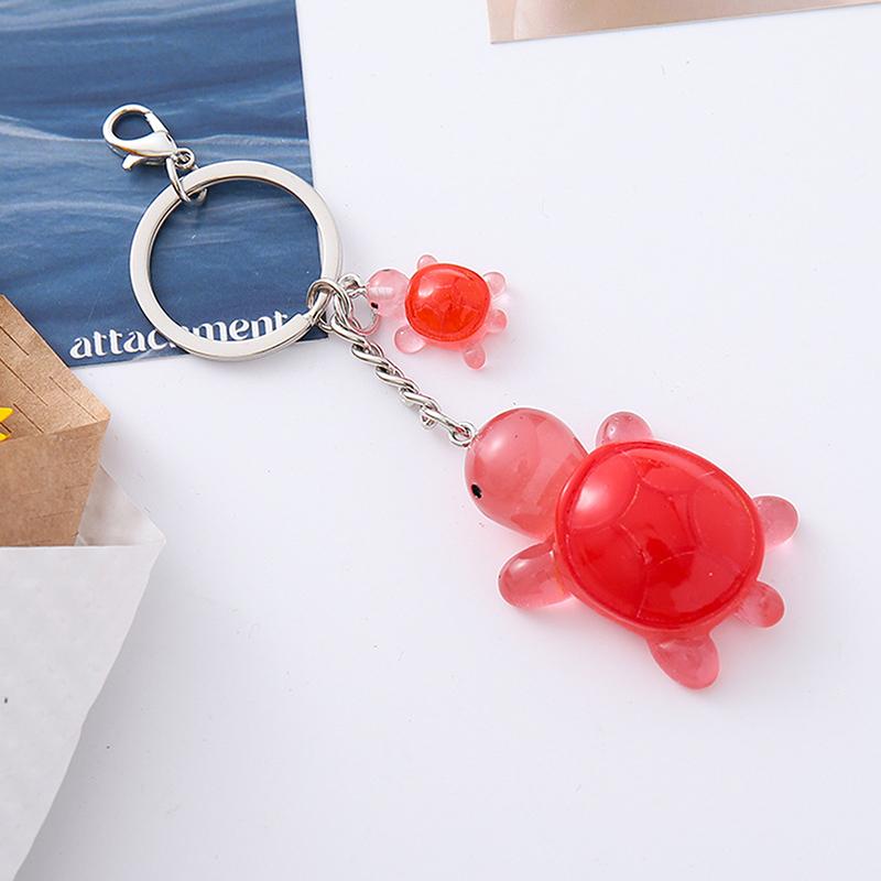Cartoon 3D Luminous Turtle Keychain Pendant Cute Animals Charms Key Ring Exquisite Backpack Decoration Accessories Gifts