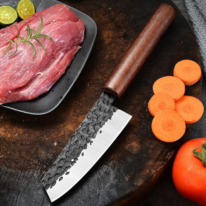 Forging Stainless Steel Chef Knife Wood Handle Cleaver Slicer Peeling Fruit Knife Sushi Fish Raw Cutter Kitchen Cooking Knives