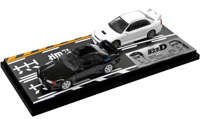 Inter Allied Initial D Set Takeshi Nakazato Skyline Seiji Iwaki Lancer Evolution IV Completed Product MODELER'S 1/64 Vol.18 GT-R (BNR32) &