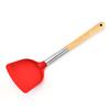 Durable Wooden Handle Silicone Kitchenware 7-Piece Set: Non-Stick Spatula & Spoon