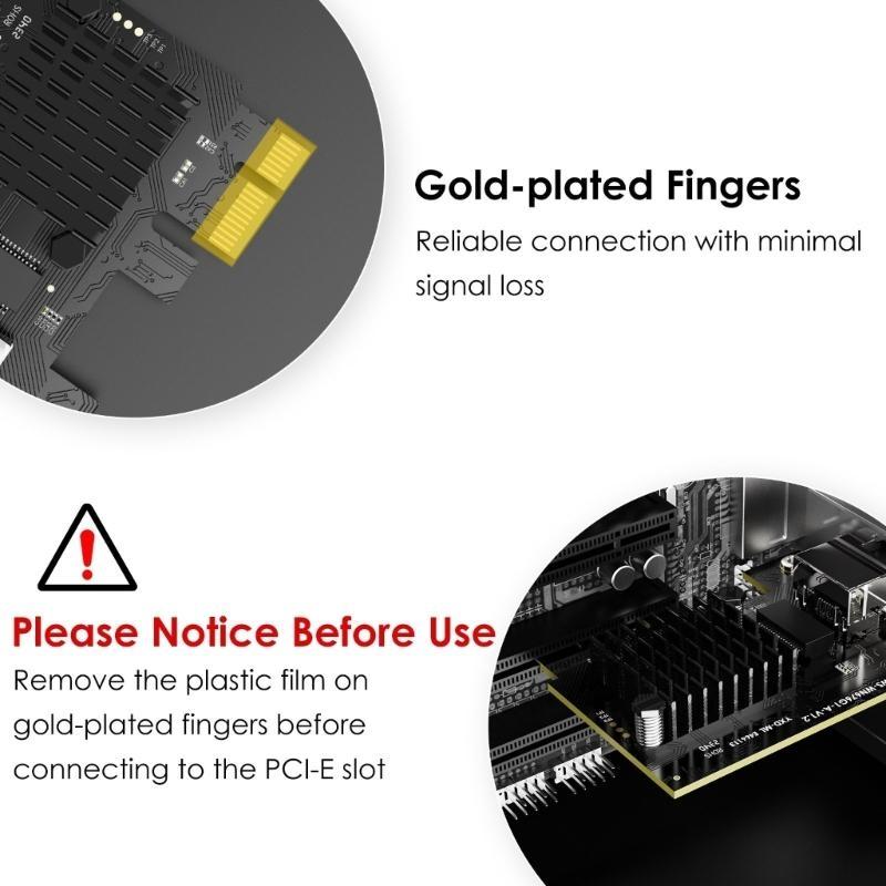 Fast Speed 2.5 Gigabit Ethernet PCIE Networking Card, RJ45 LAN Adapter for Desktop, Windows10/11