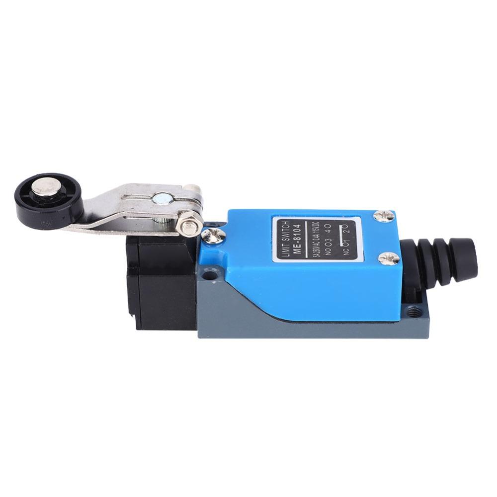 ME-8104 Limit Travel Switch 115VDC 250VAC 50~60Hz Micro Switch Momentary Rotary Roller Arm Enclosed Actuator Plasma Router
