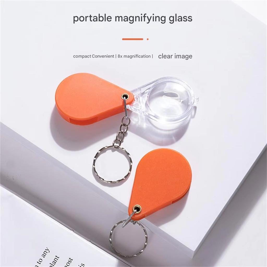  Folding Magnifying Glass Keychain Portable High-definition Multiples Sperm Magnifying Glass for the Elderly