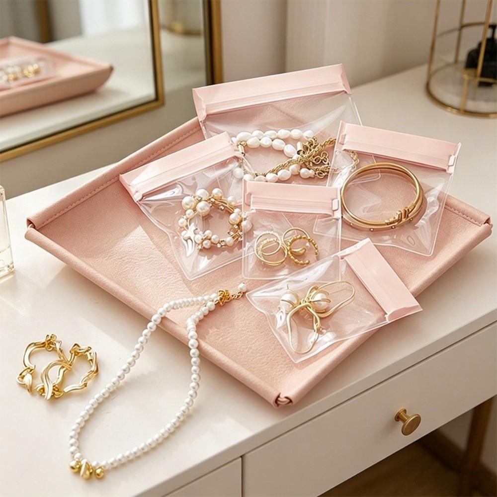 5Pcs Self Sealing Jewelry Zip Lock Bags Frosted Earring Ring Necklace Organizer Jewelry Pouch