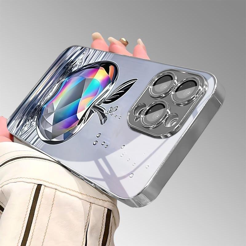 Colorful Reflective For Apple Tempered Glass Electroplat Phone Case For iPhone 17 Pro Max 16 15 14 Plus 11 12 13 16E 17Air Cover
