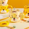 Cartoon Super Cute Little Tiger Mug Tiger Year Ceramic Water Cup with Lid and Spoon Home Office Breakfast Coffee Cup