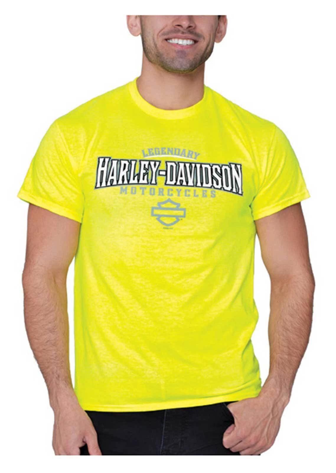 Harley-Davidson Men s Buster Bar & Shield Short Sleeve T-Shirt - Safety Green S