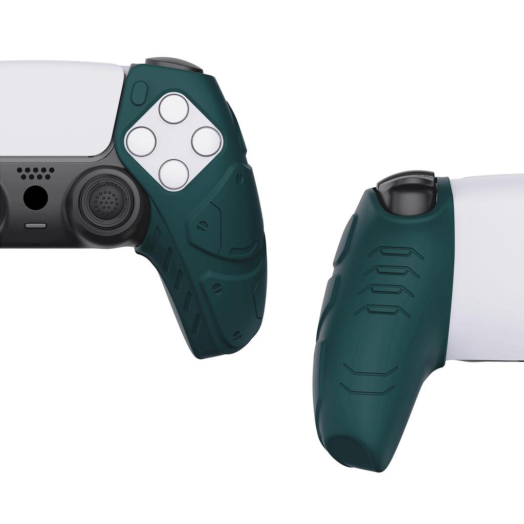 PlayVital PS5 Controller Ergonomic Soft Controller Silicone Grip Case with Thumbstick Compatible with PS5 Controller Charging Stand Edition Racing