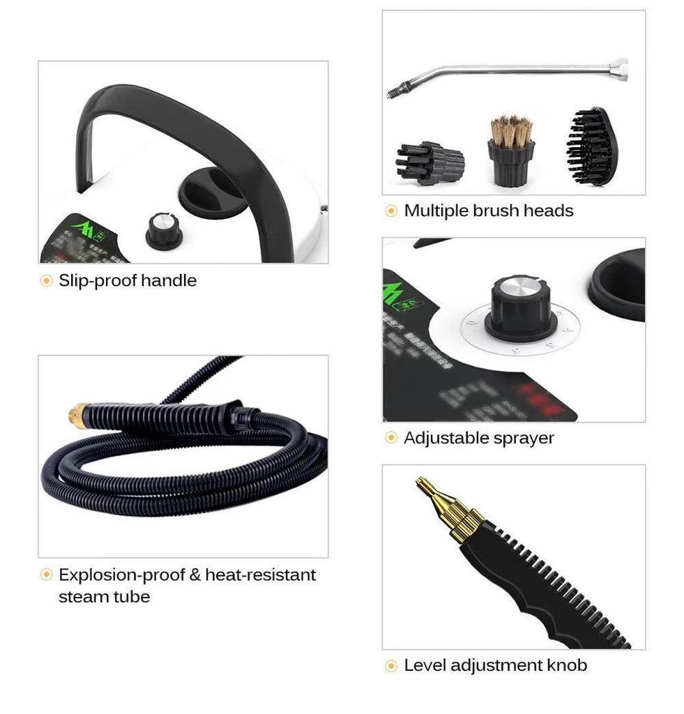 2500W Hochdruck-Dampfreiniger für Klimaanlage & Dunstabzugshaube mit Hochtemperatur-Desinfektion, Kompaktes Design