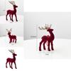 Stunning Christmas Reindeer Ornament Sparkling Burgundy Velvet Decorative Accent For Holiday Trees