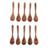 10pcs Wooden Spoon Hand Made Wood Serving Spoons Comfortable Grip Coffee Spoons for Mixing Stirring