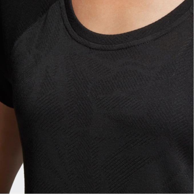 Adidas Solid Color Quick-Dry Breathable Crew Neck Short Sleeve Raglan T-Shirt Women Tops Black DU1323