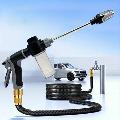 Pistolet à eau de lavage de voiture haute pression Pulvérisateur métallique à long manche pour le nettoyage du jardin et du véhicule