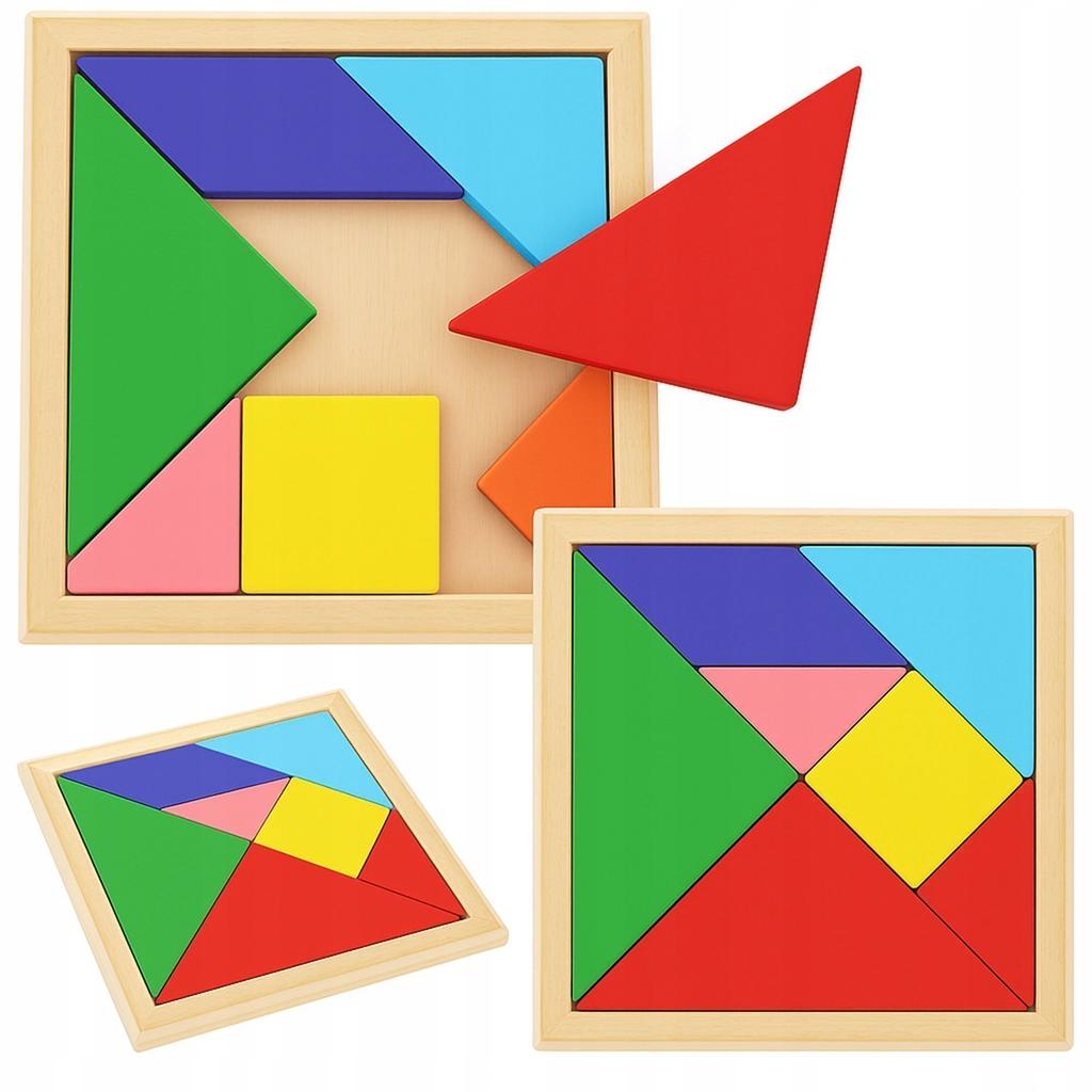 Tangram Mini Gra Logiczna Układanka Kreatywna Klocki Drewniane Puzzle