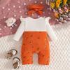 Floral Cat Long Sleeve Suspender Bodysuit & Headband for Baby Girls (0-2 Yrs)