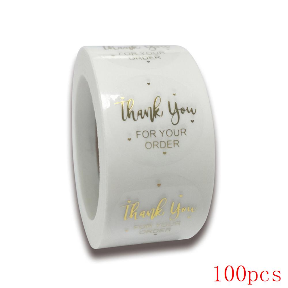 50-500Pcs Labels 1Inch Clear Gold Foil Thank You Stickers For Wedding Pretty Gift Cards Envelope Sealing Label Stickers